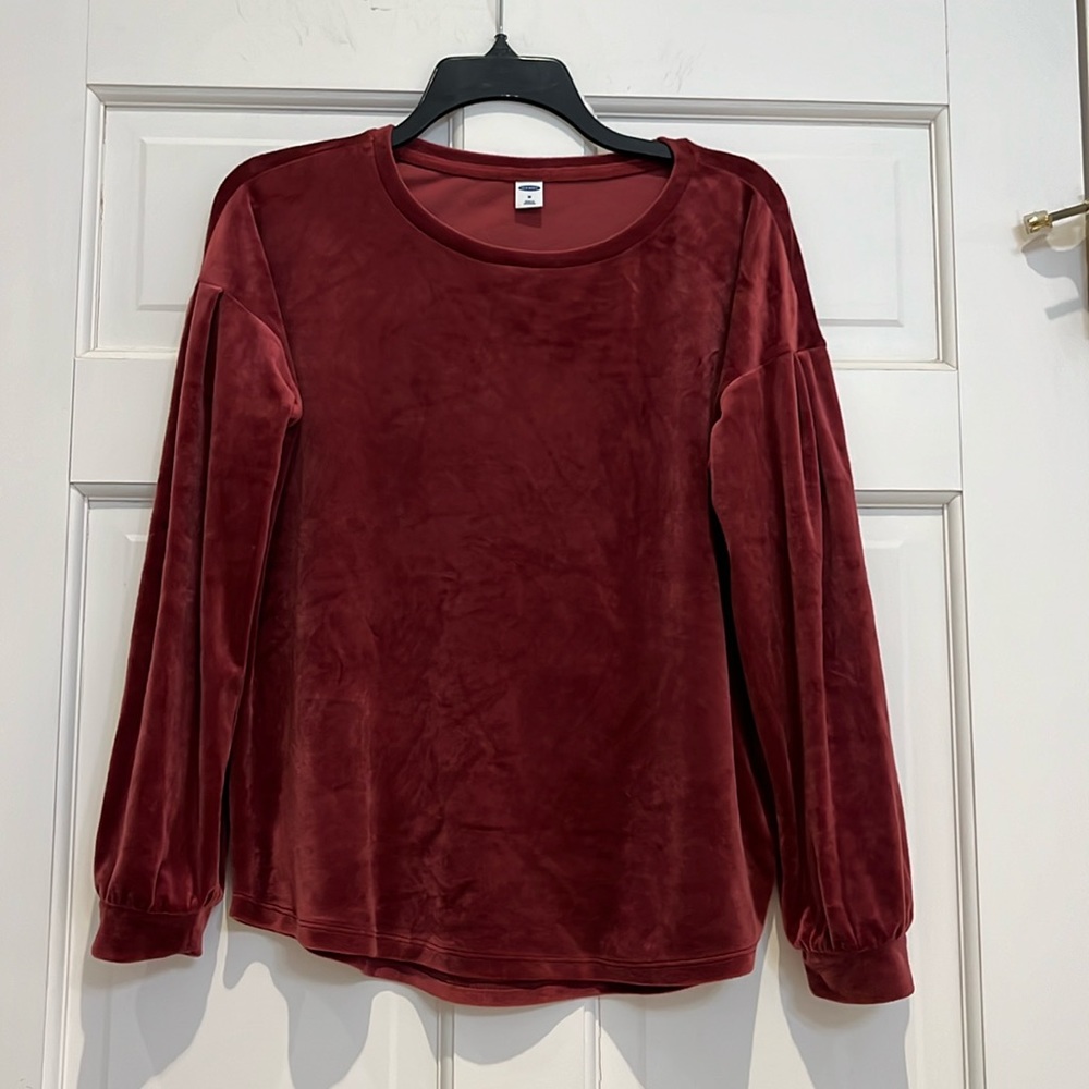 Old Navy Bergundy Velour Top